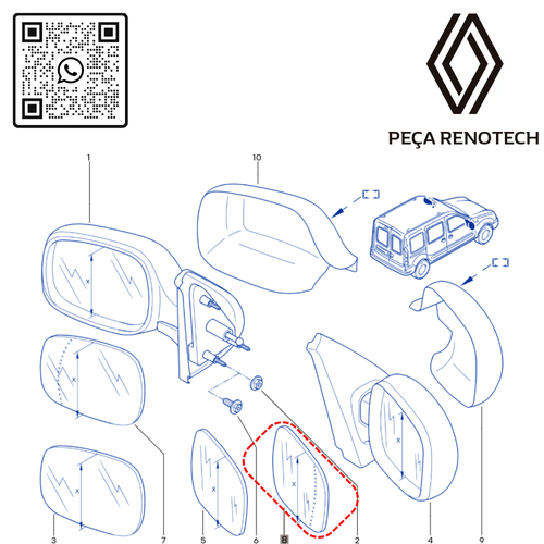 RN 048401 7701048401 LENTE DO RETROV. DIR. CBASE EXPKAN ...03 - 3